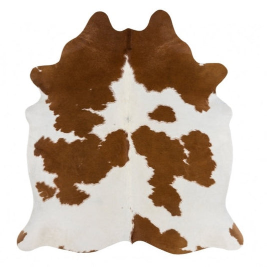 Natural Brown and White Cowhide Rug