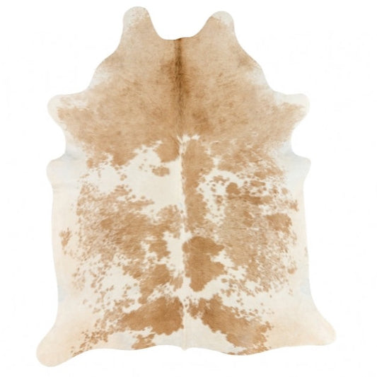 Natural Beige and White Cowhide Rug