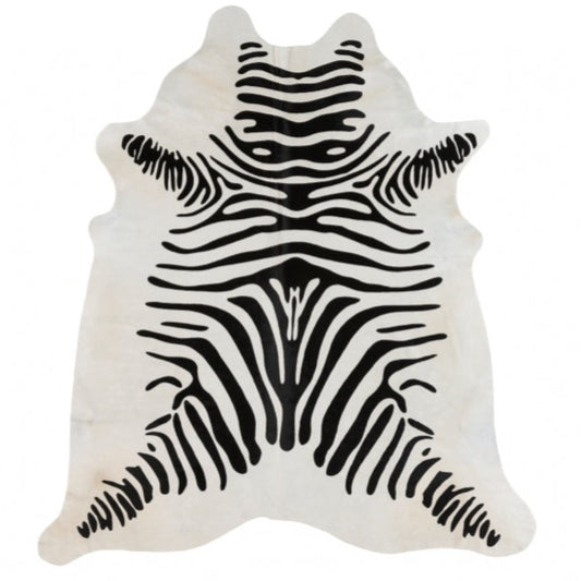 Zebra Printed Cowhide Rug