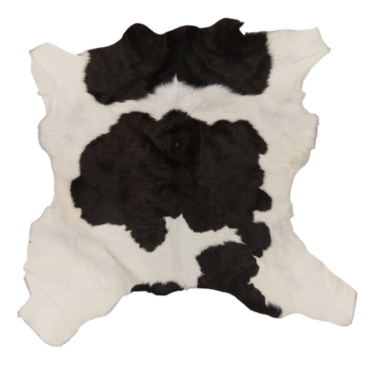 Black and White Calf Hide Rug, X Small Size