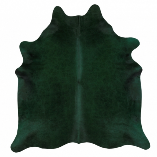 Dyed Dark Green Cowhide Rug