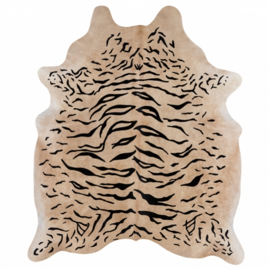 Tiger Printed Cowhide Rug