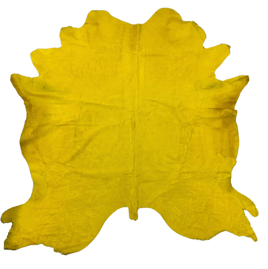 Canary Yellow Italian Dyed Cowhide Rug