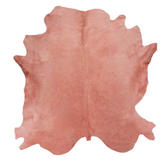 Antique Rose Pink Italian Dyed Cowhide Rug