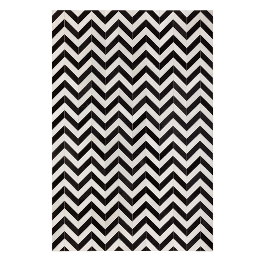 No.10 Chevrons Rectangle Patchwork Cowhide Rug