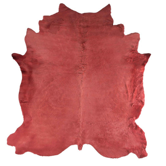 Coral Red Italian Dyed Cowhide Rug