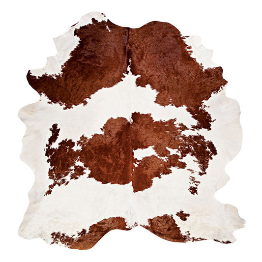 Natural Brown and White Italian Cowhide Rug