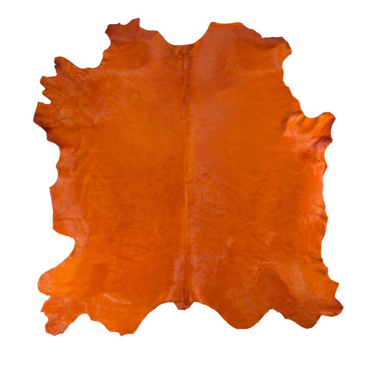 Mandarin Orange Italian Dyed Cowhide Rug