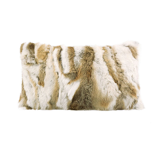 Rabbit Fur Cushion Brown